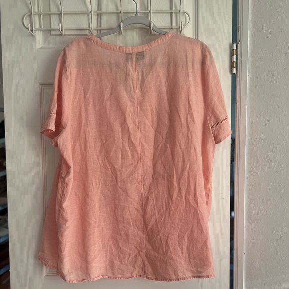 Lane Bryant Blush Peasant Blouse Linen Lightweight‎ - Picture 2 of 7